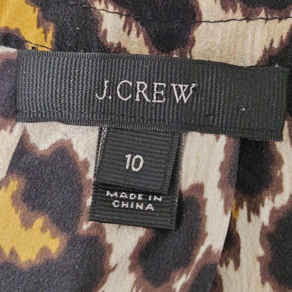 J. Crew Top Size 10 Silk Leopard Print Sleeveless Blouse Retro Y2K Office - Picture 6 of 10
